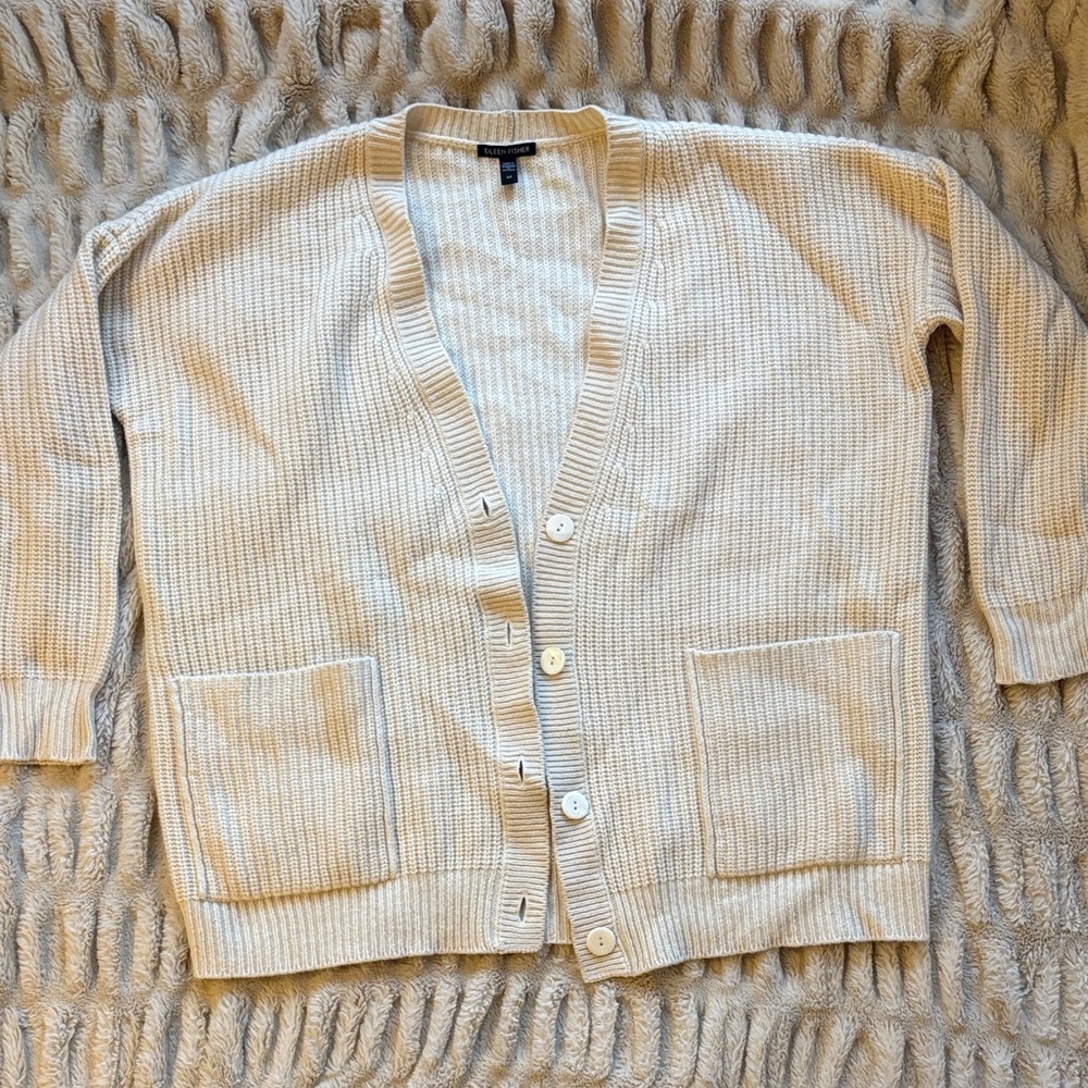 Eileen Fisher Cashmere Cream Cardigan